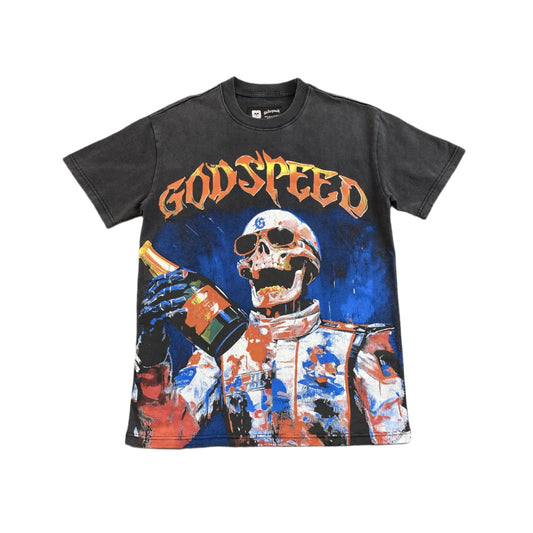 GODSPEED Victory Toast T-shirt Washed - Black Unisex Streetwear Limited Edition