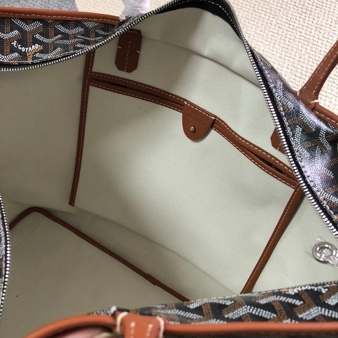 GOYARD ARTOIS PM TOTE BAG BLACK & TAN - side view - replica sneakers