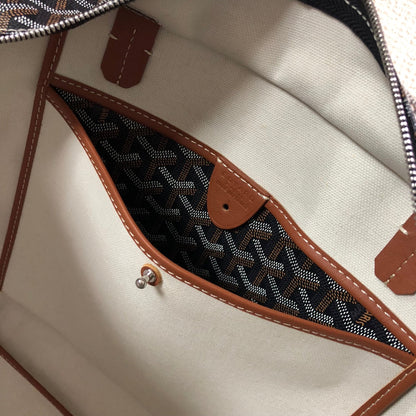 GOYARD ARTOIS PM TOTE BAG BLACK & TAN - back view - replica sneakers
