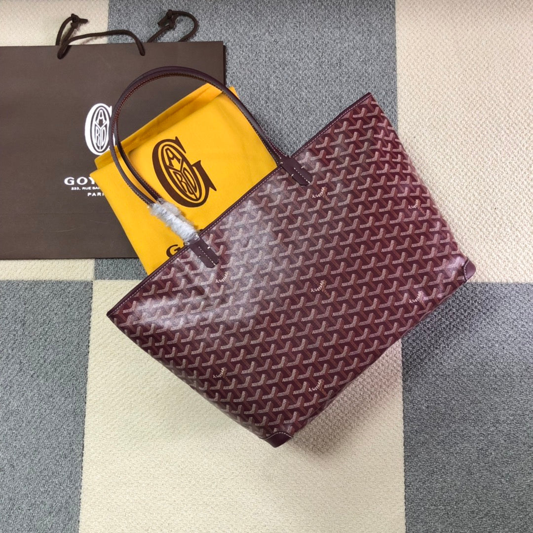 GOYARD ARTOIS PM TOTE BAG BURGUNDY - front view - replica sneakers