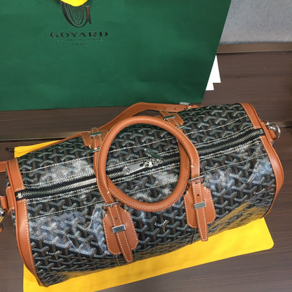 GOYARD BOSTON 50 TRAVEL BAG BLACK & TAN - detail - replica sneakers
