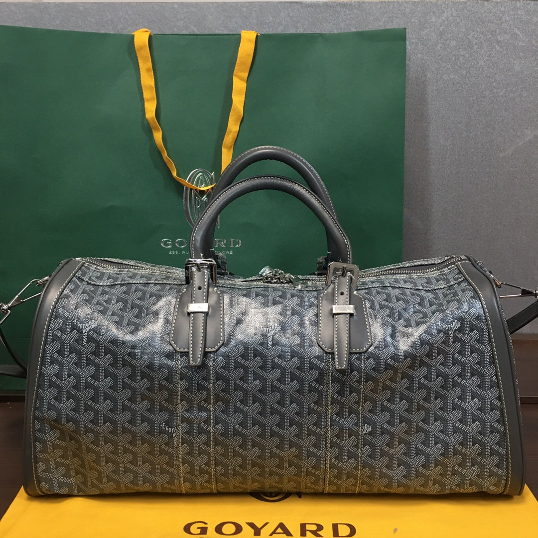 GOYARD BOSTON 50 TRAVEL BAG GREY - front view - replica sneakers