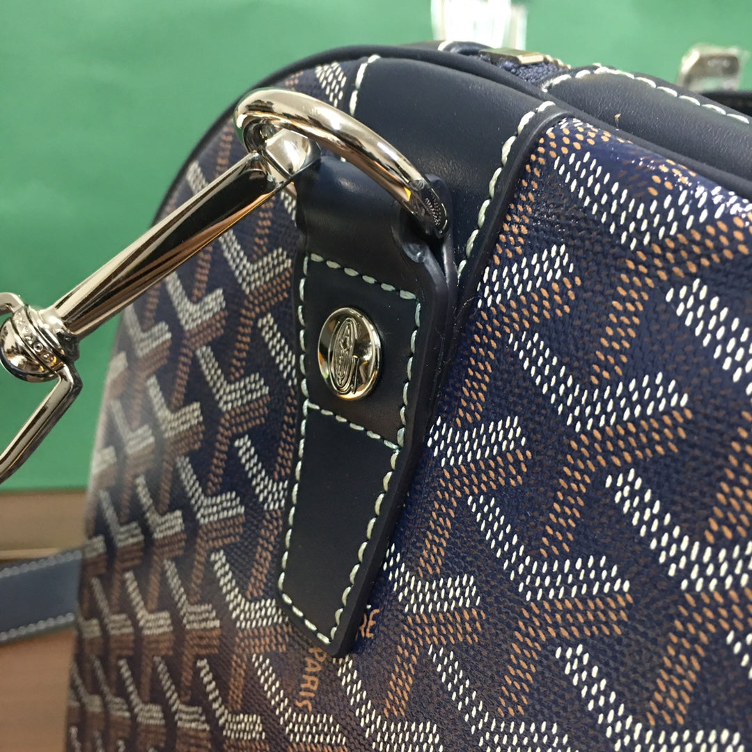 GOYARD BOSTON 50 TRAVEL BAG NAVY - side view - replica sneakers