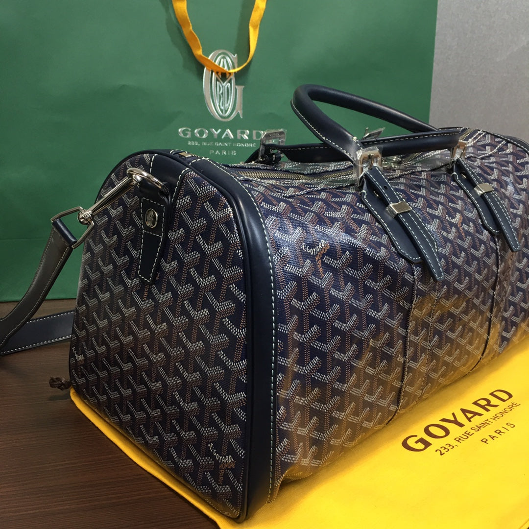 GOYARD BOSTON 50 TRAVEL BAG NAVY - close up - replica sneakers