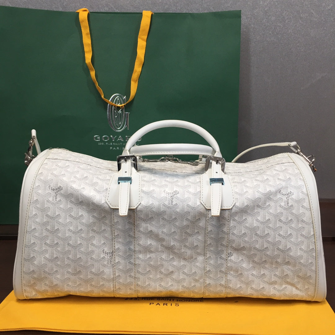 GOYARD BOSTON 50 TRAVEL BAG WHITE - front view - replica sneakers