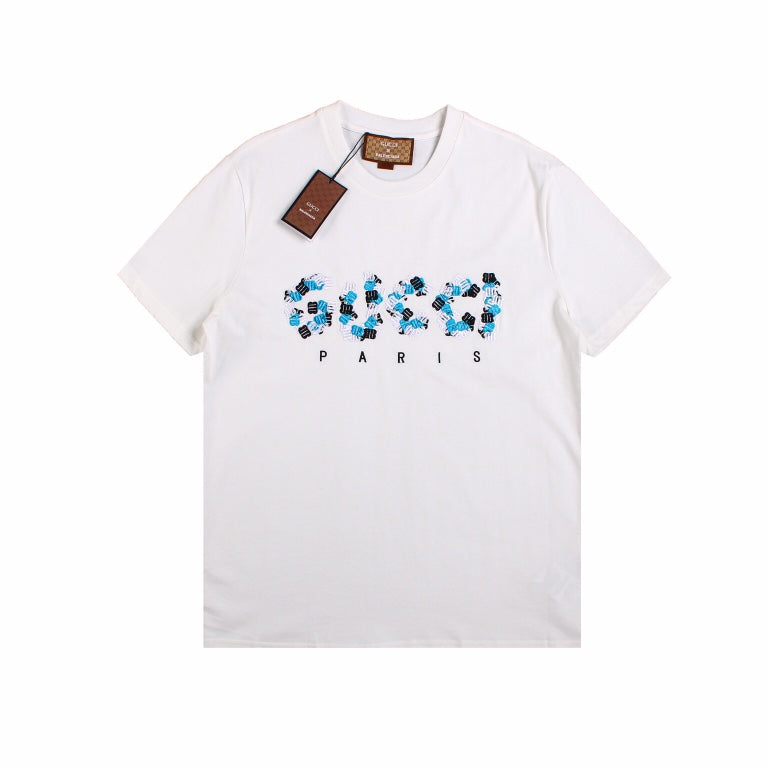 GUCCI - Balenciaga Flower Logo T-shirt - White Unisex Streetwear Limited Edition - The GUCCI x BALENCIAGA FLOWER LOGO T-SHIRT WHITE - REPLICA is a perfect blend of