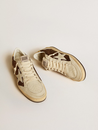 Golden Goose Ball Star Sneaker c Bronze Glitter - White Unisex Streetwear Limited Edition