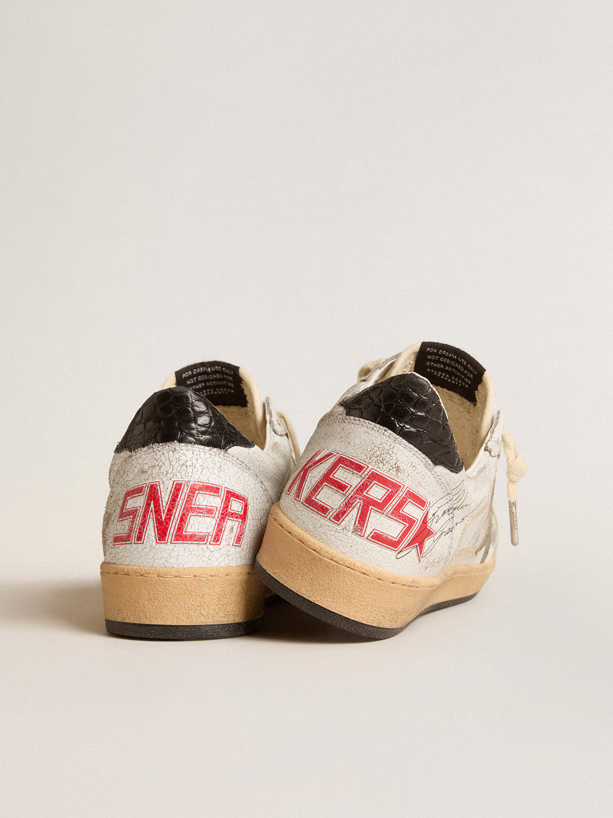 Golden Goose Ball Star Sneaker c Green Glitter & Vintage - White Unisex Streetwear Limited Edition