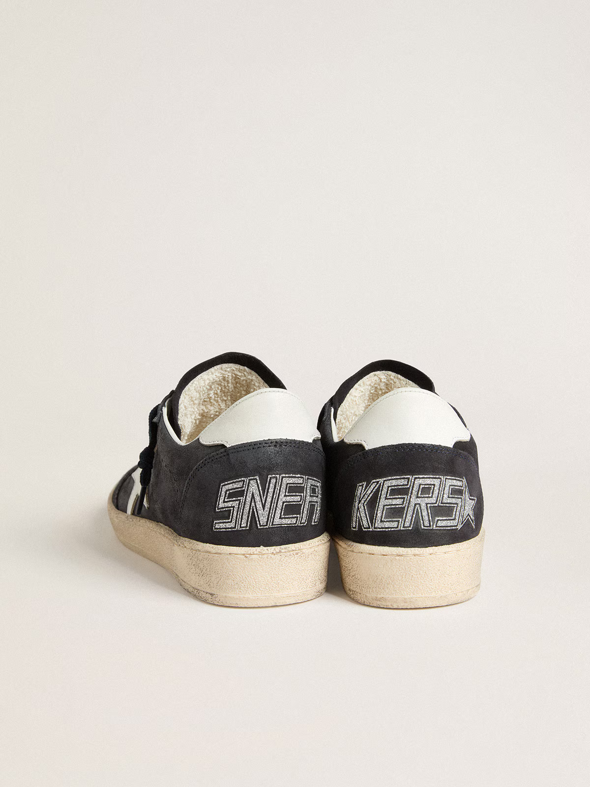Golden Goose Ball Star c Navy Suede With Star Sneakers - White Unisex Streetwear Limited Edition