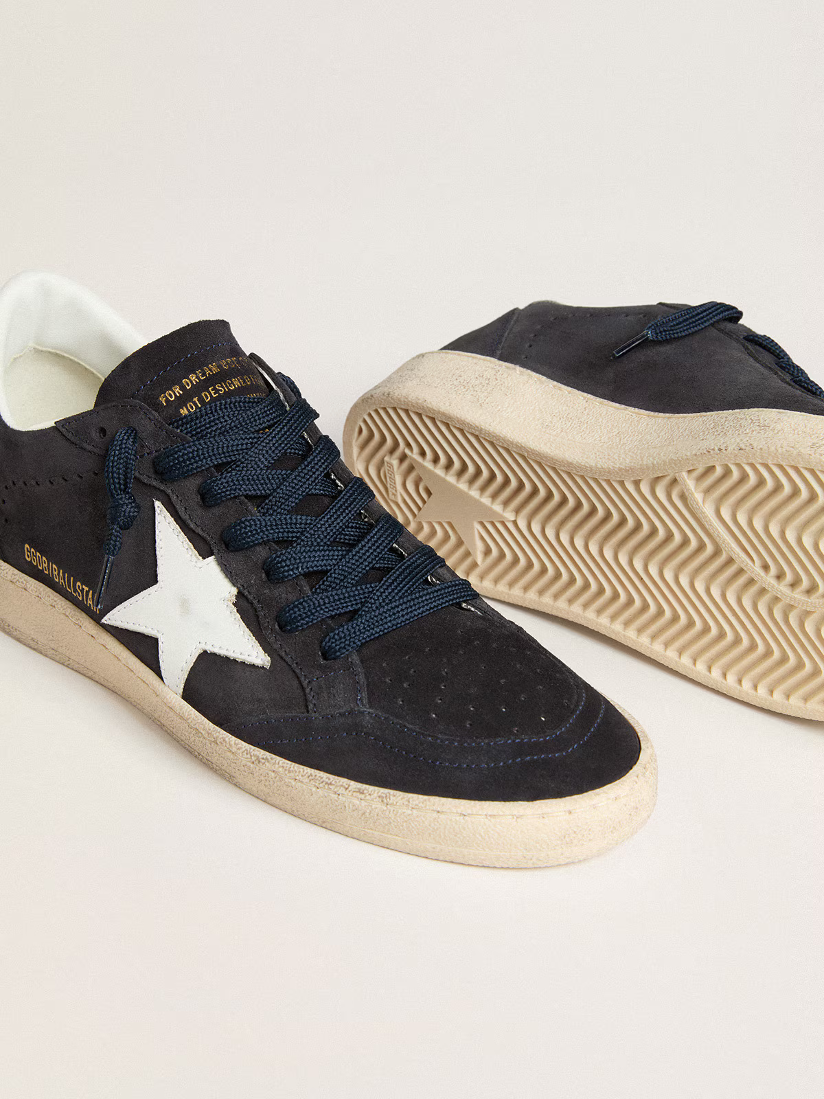 Golden Goose Ball Star c Navy Suede With Star - White Unisex Streetwear Limited Edition