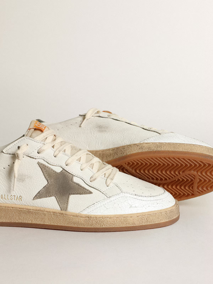 Golden Goose Ball Star c Olive Heel Tab & Suede Star - White Unisex Streetwear Limited Edition