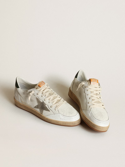 Golden Goose Ball Star c Olive Heel Tab & Suede Star - White Unisex Streetwear Limited Edition