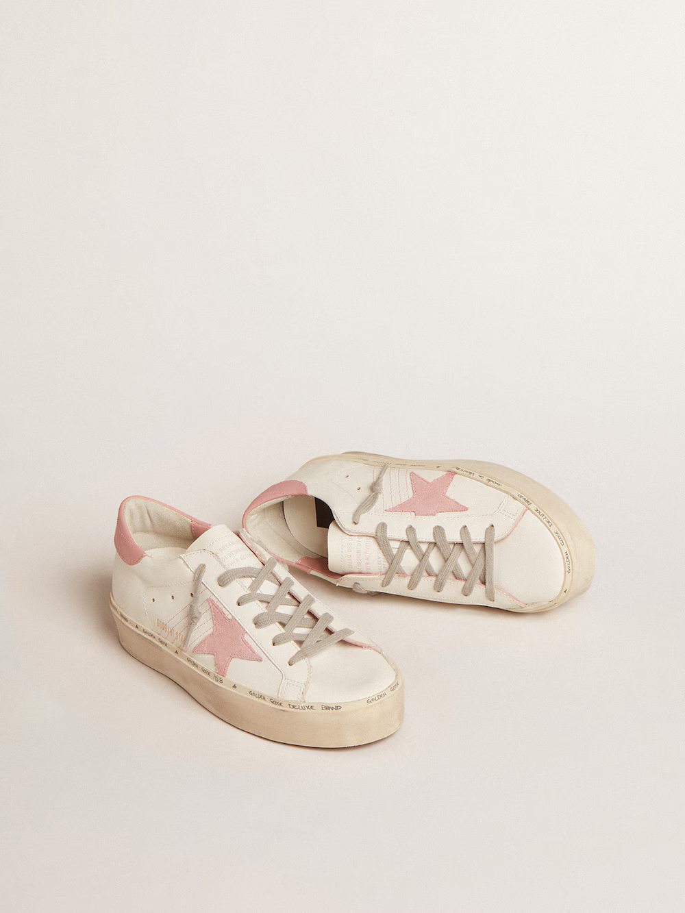 Golden Goose Hi Star Sneaker c Suede Star - Pink Unisex Streetwear Limited Edition