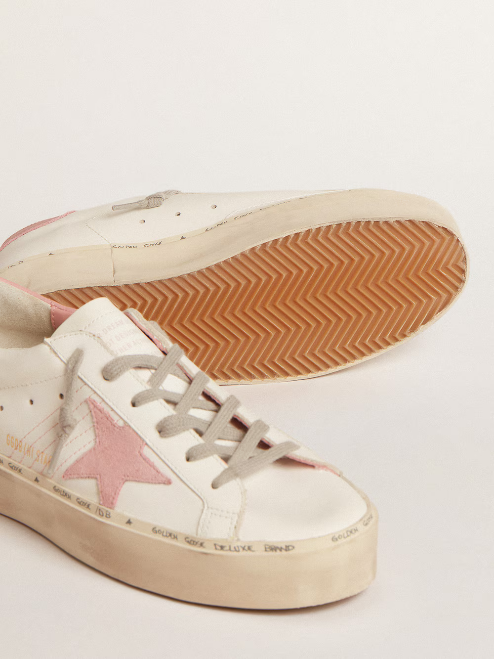 Golden Goose Hi Star Sneaker c Suede Star - Pink Unisex Streetwear Limited Edition