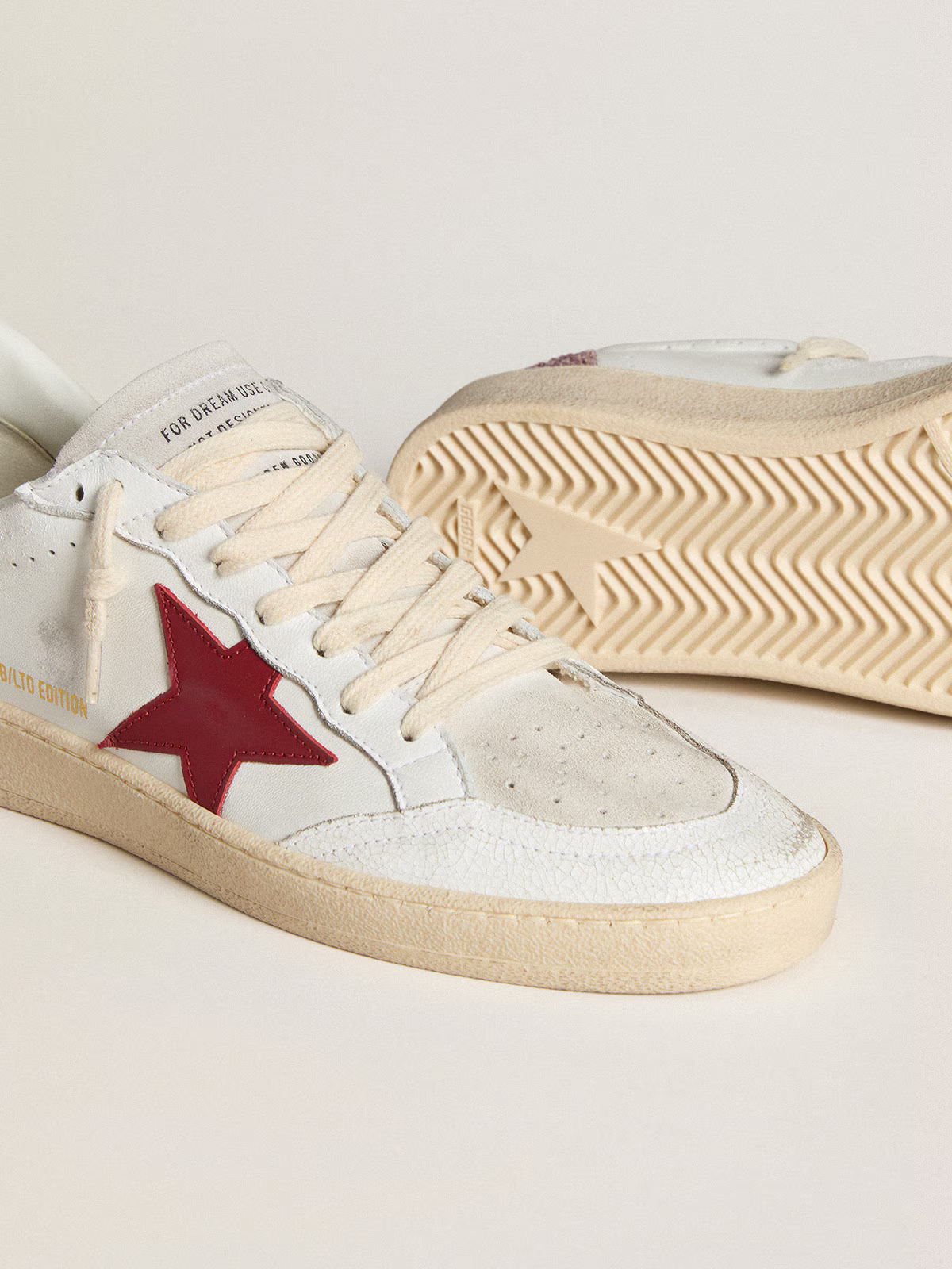 Golden Goose Ltd Edition Sneaker c - Red With Glitter Heel - White Unisex Streetwear Limited Edition