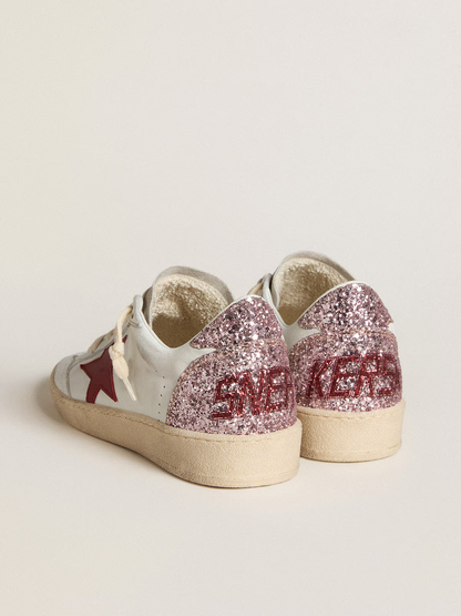 Golden Goose Ltd Edition Sneaker c - Red With Glitter Heel - White Unisex Streetwear Limited Edition
