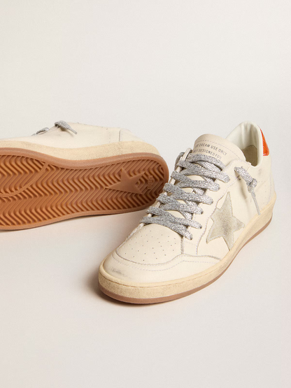 Golden Goose Ltd Edition Sneaker c - Silver With Orange Croc Heel - White Unisex Streetwear Limited Edition