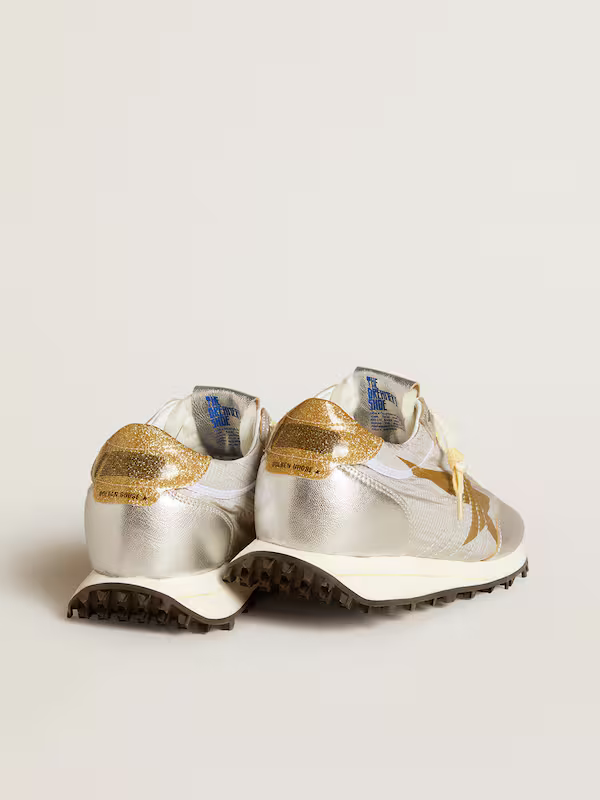 Golden Goose Marathon Sneaker c Metallic Silver & Gold - White Unisex Streetwear Limited Edition