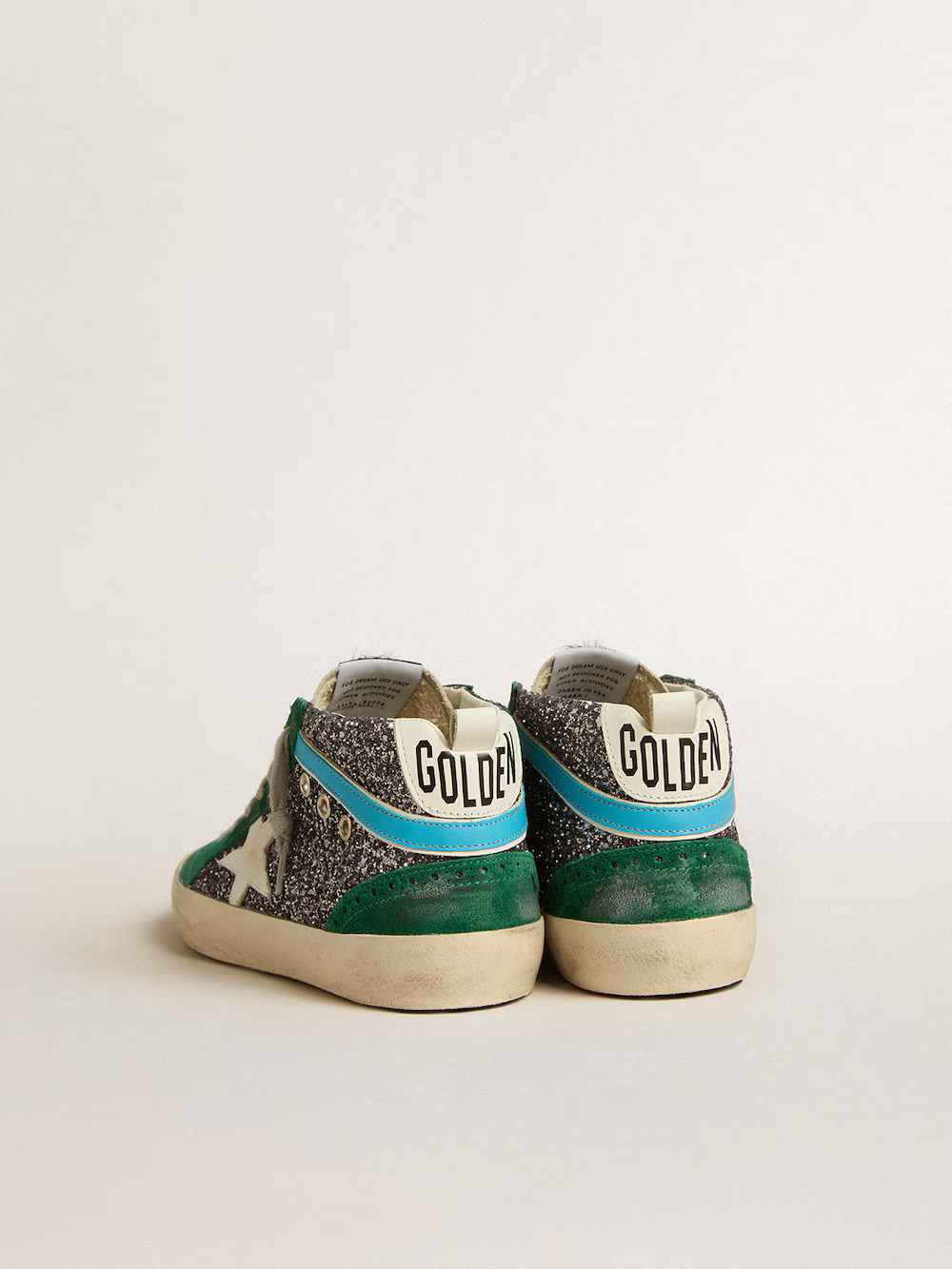 Golden Goose Mid Star Sneaker c Suede & Glitter Combo - Green Unisex Streetwear Limited Edition