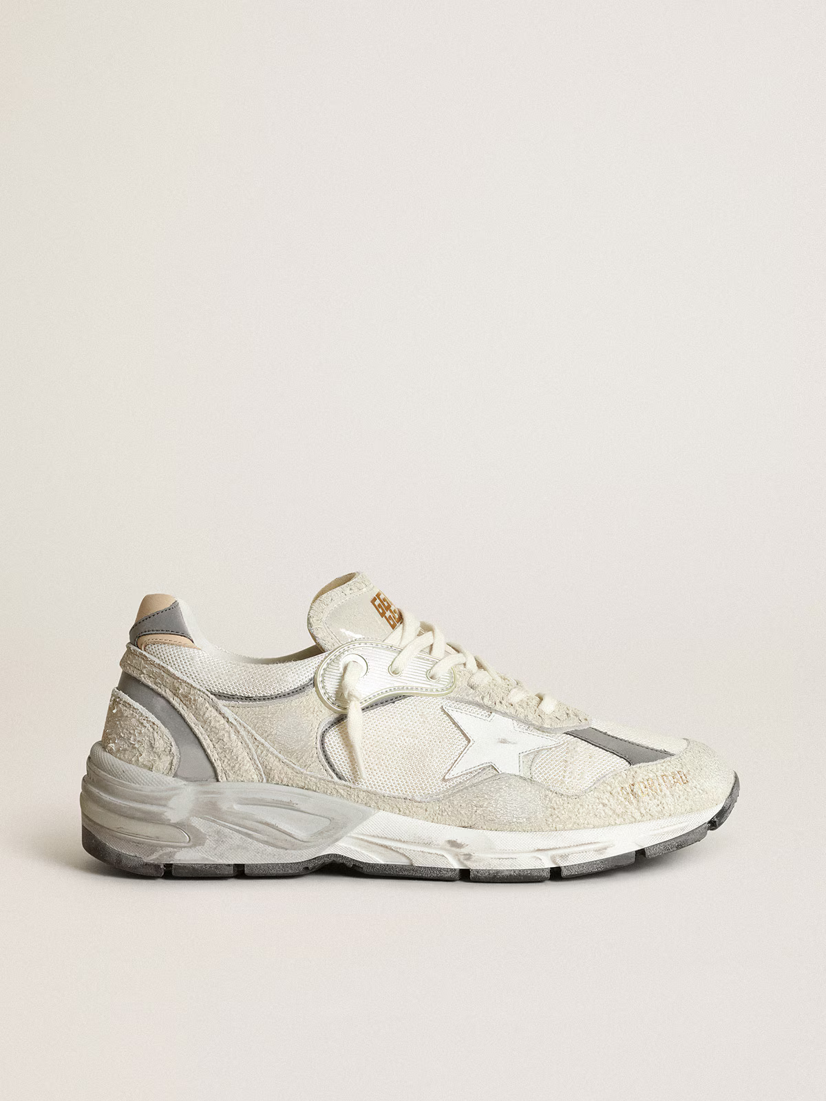 Golden Goose Running Sole Sneaker In With Distressed Details - White Unisex Streetwear Limited Edition