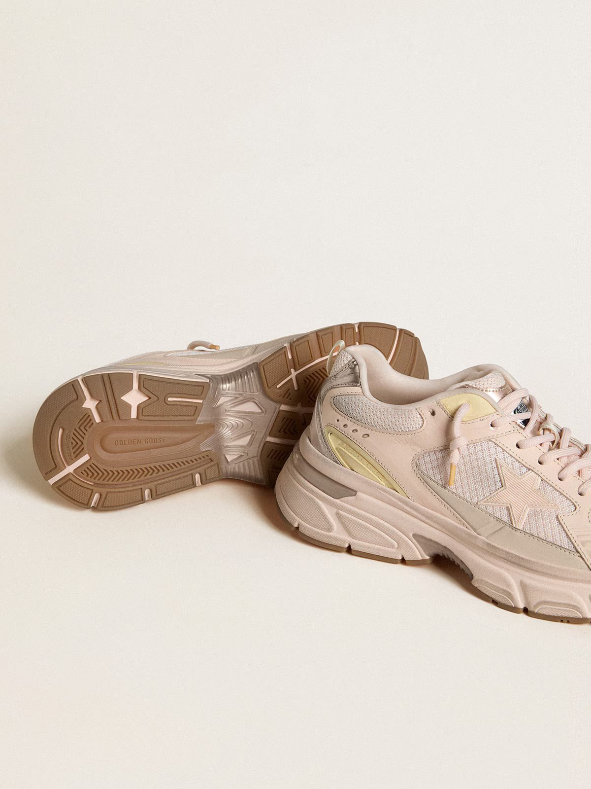Golden Goose Running Sole c Blush Mesh - Yellow Unisex Streetwear Limited Edition