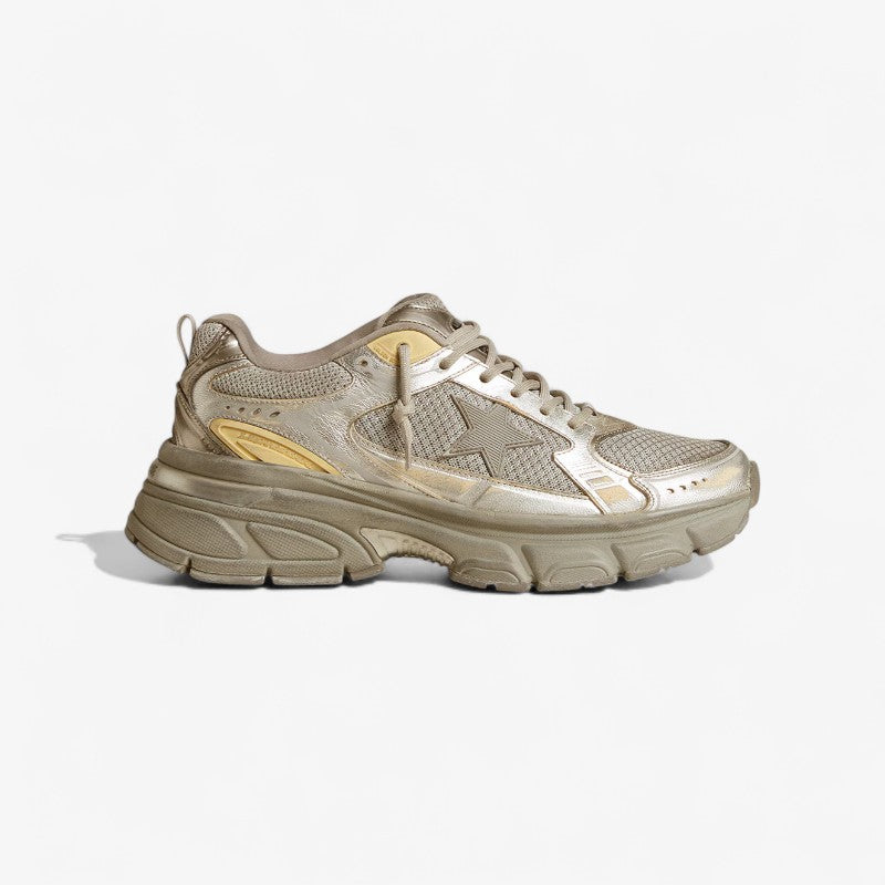 Golden Goose Running Sole c Metallic Gold - Red Unisex Streetwear Limited Edition