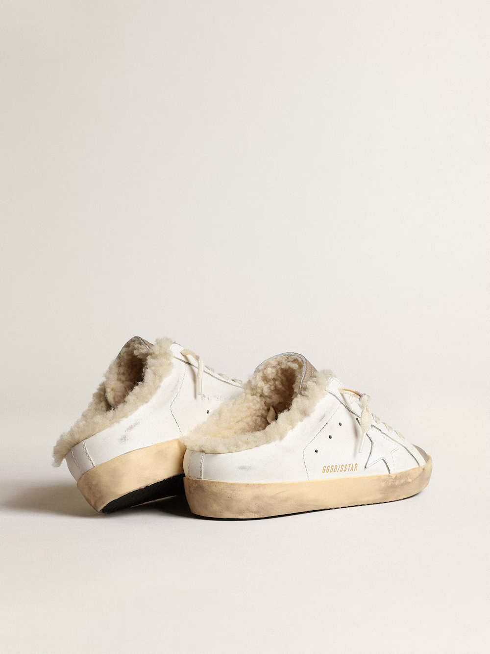 Golden Goose Shearling Slide Super-star Sneaker In - White Unisex Streetwear Limited Edition