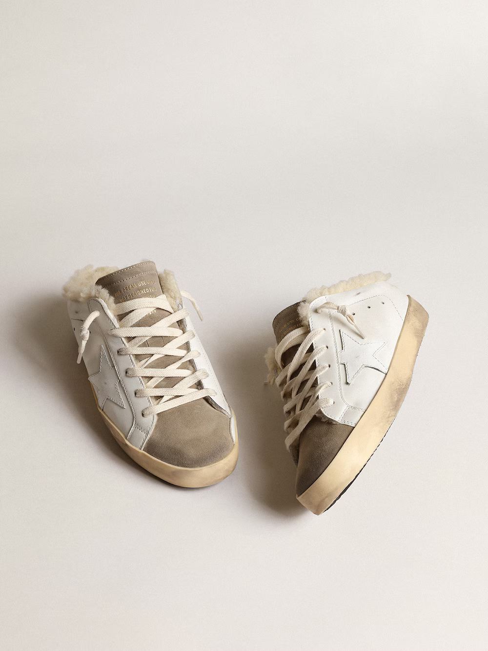 Golden Goose Shearling Slide Super-star Sneaker In - White Unisex Streetwear Limited Edition