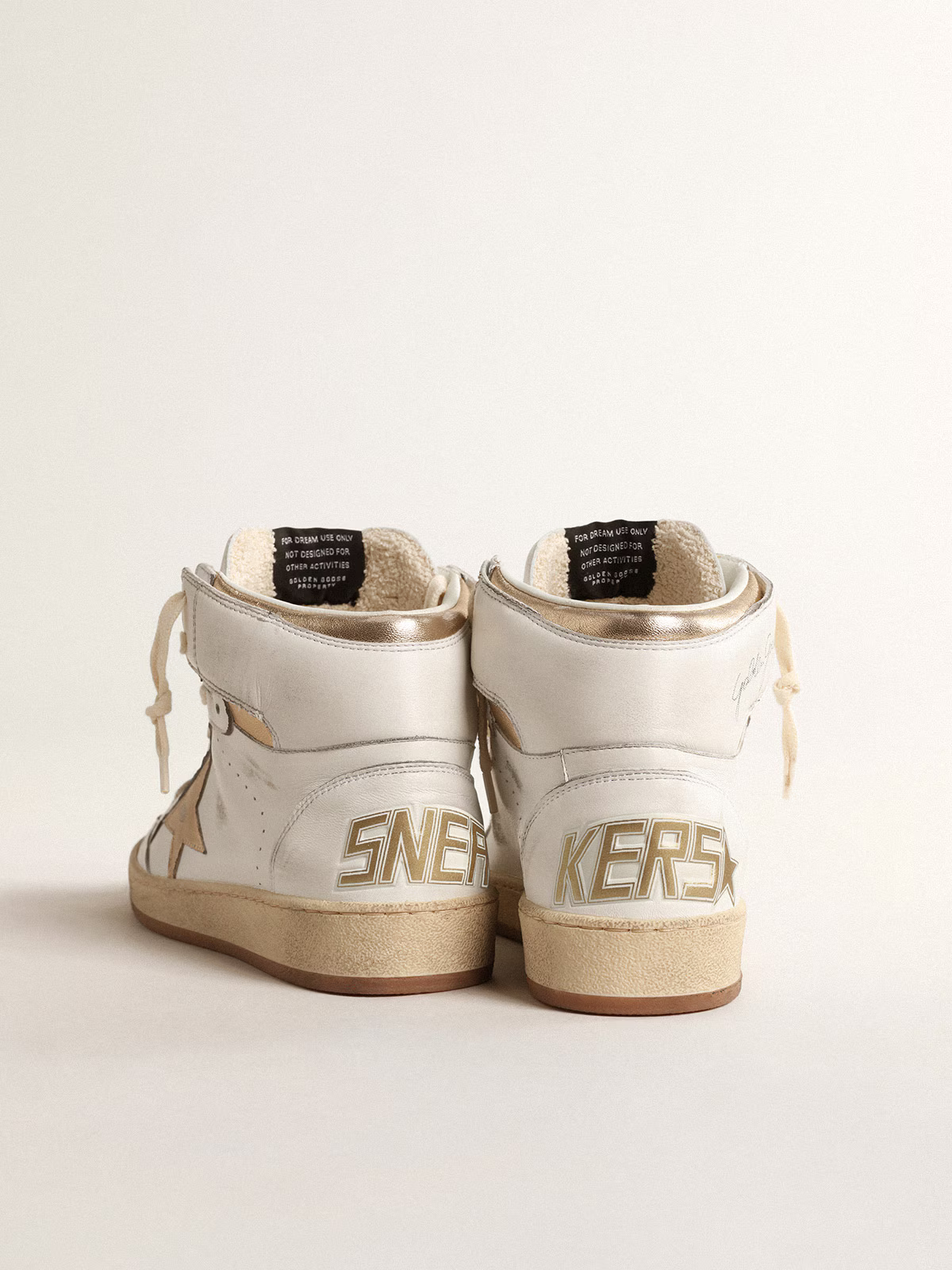 Golden Goose Sky-star c And Gold Sneakers - White Unisex Streetwear Limited Edition