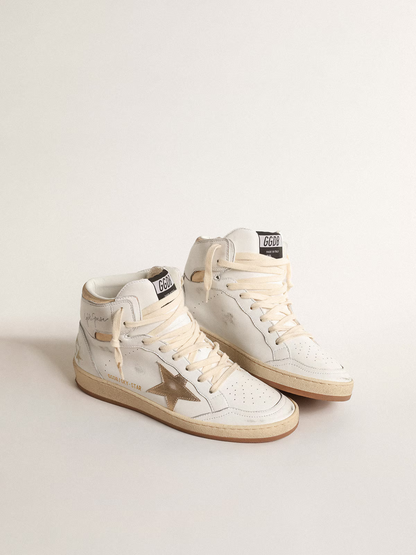 Golden Goose Sky-star c And Gold Sneakers - White Unisex Streetwear Limited Edition