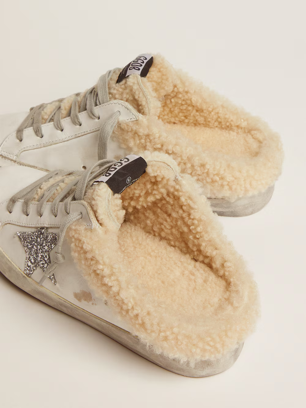 Golden Goose Slide-in Superstar Mule With Shearling - White Unisex Streetwear Limited Edition