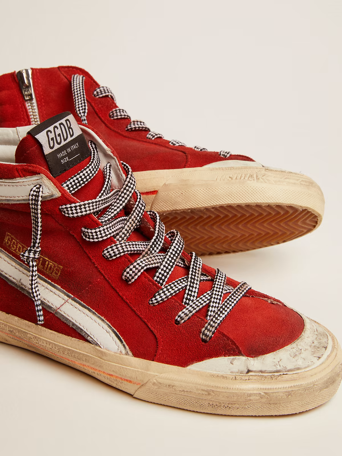 Golden Goose Slide High-top Canvas Sneaker - Red Unisex Streetwear Limited Edition