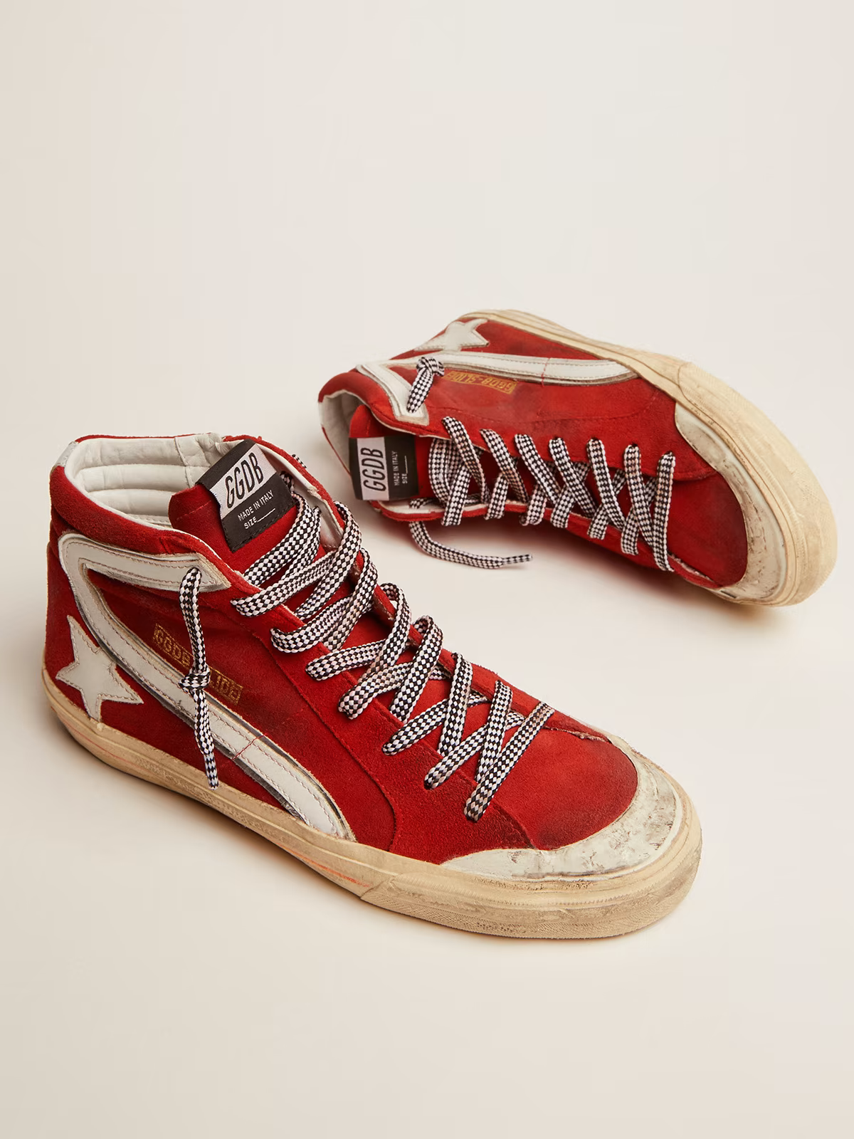 Golden Goose Slide High-top Canvas Sneaker - Red Unisex Streetwear Limited Edition