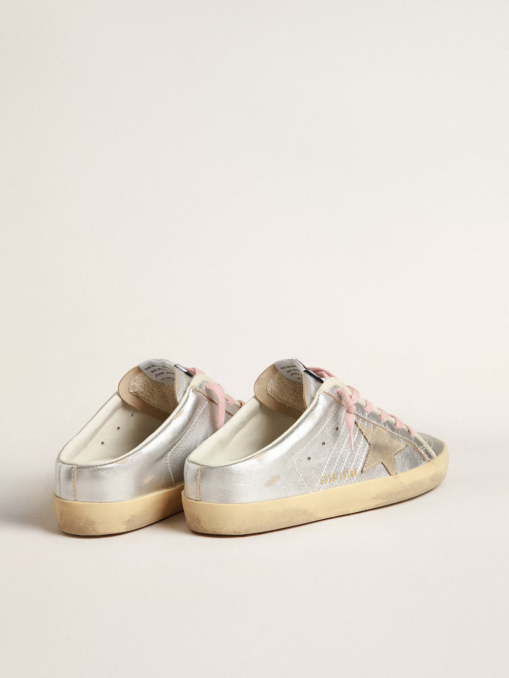 Golden Goose Slide Super-star Sneaker In Silver And - Pink Unisex Streetwear Limited Edition