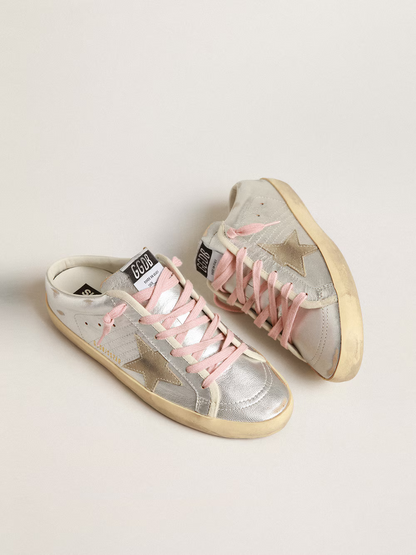 Golden Goose Slide Super-star Sneaker In Silver And - Pink Unisex Streetwear Limited Edition