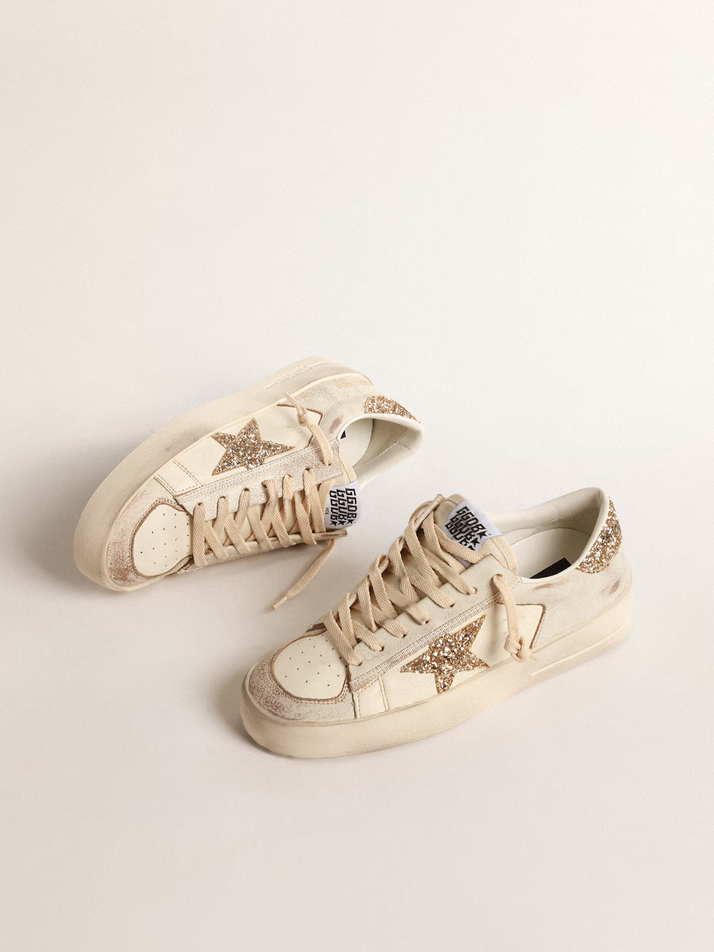 Golden Goose Stardan Sneaker c Glitter Star & Heel Tab - Red Unisex Streetwear Limited Edition