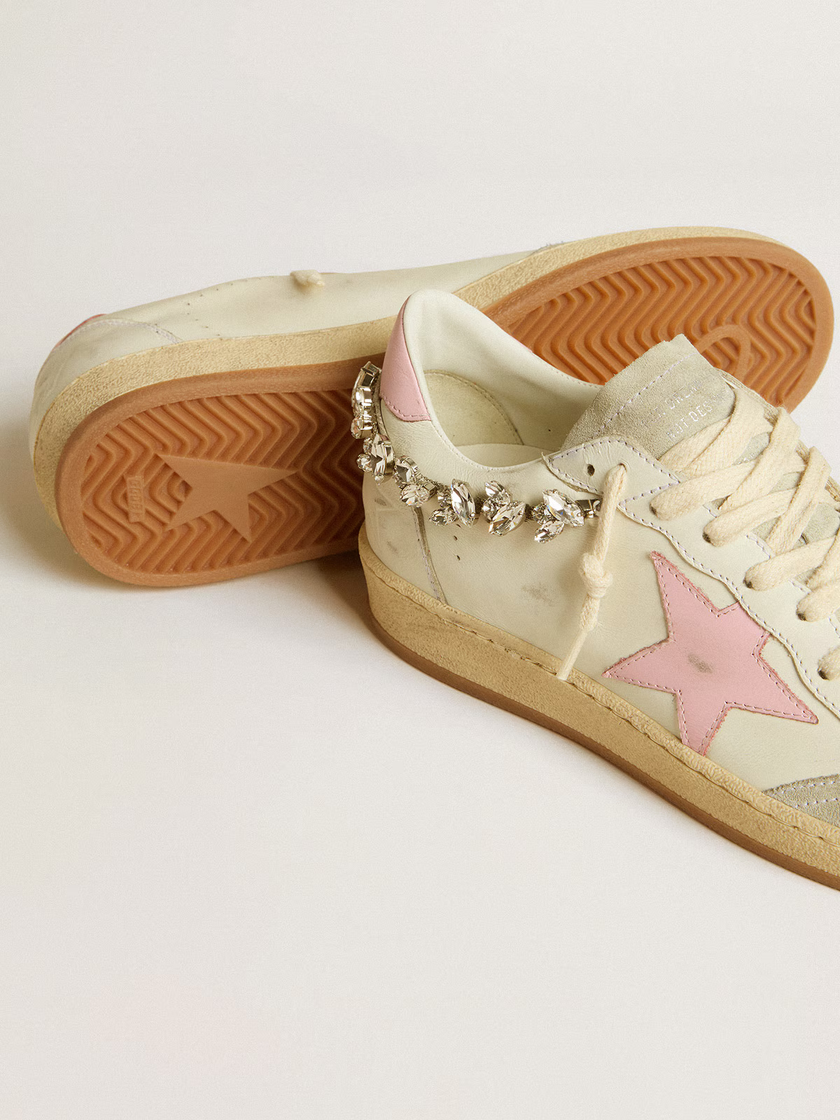 Golden Goose Stardan Sneaker With Star And Crystal Chain - Pink Unisex Streetwear Limited Edition