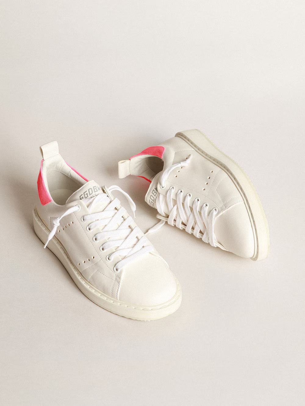 Golden Goose Starter Sneaker c & Pink Heel Tab - White Unisex Streetwear Limited Edition