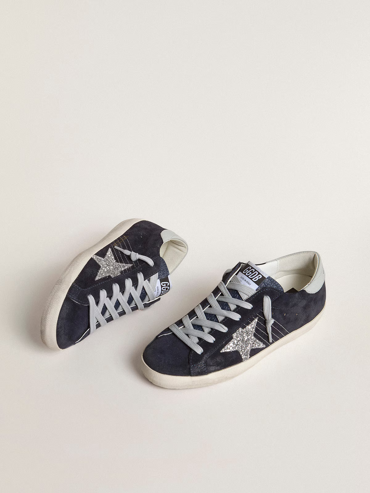 Golden Goose Super-star Glitter Star c Midnight Suede - Blue Unisex Streetwear Limited Edition