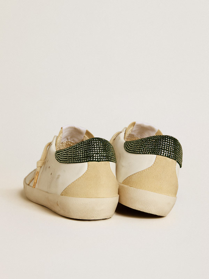 Golden Goose Super-star Ltd Edition c Gold Star With Swarovski Heel - Green Unisex Streetwear Limited Edition