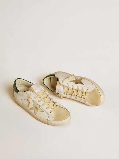 Golden Goose Super-star Ltd Edition c Gold Star With Swarovski Heel - Green Unisex Streetwear Limited Edition