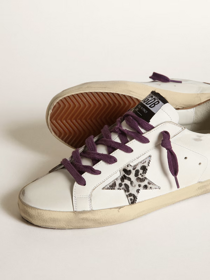 Golden Goose Super-star Leopard Star Sneaker - White Unisex Streetwear Limited Edition