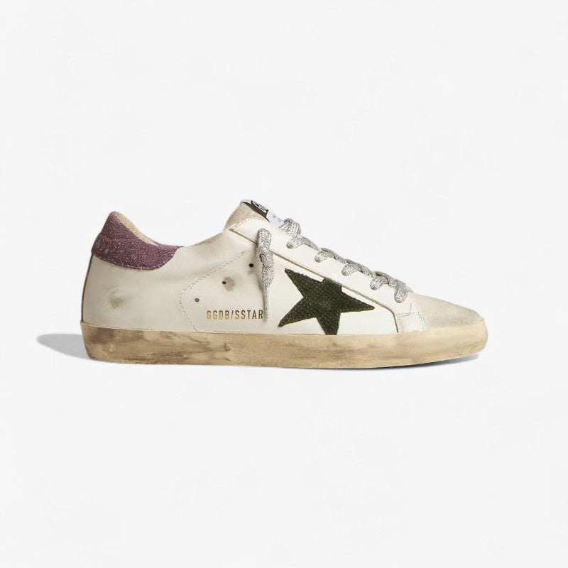 Golden Goose Super-star Olive Python Sneaker - White Unisex Streetwear Limited Edition