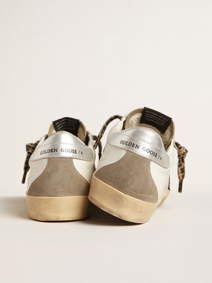 Golden Goose Super-star Glitter & Leopard Sneaker - Red Unisex Streetwear Limited Edition