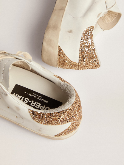 Golden Goose Super-star Rose Glitter Heel Sneaker - White Unisex Streetwear Limited Edition