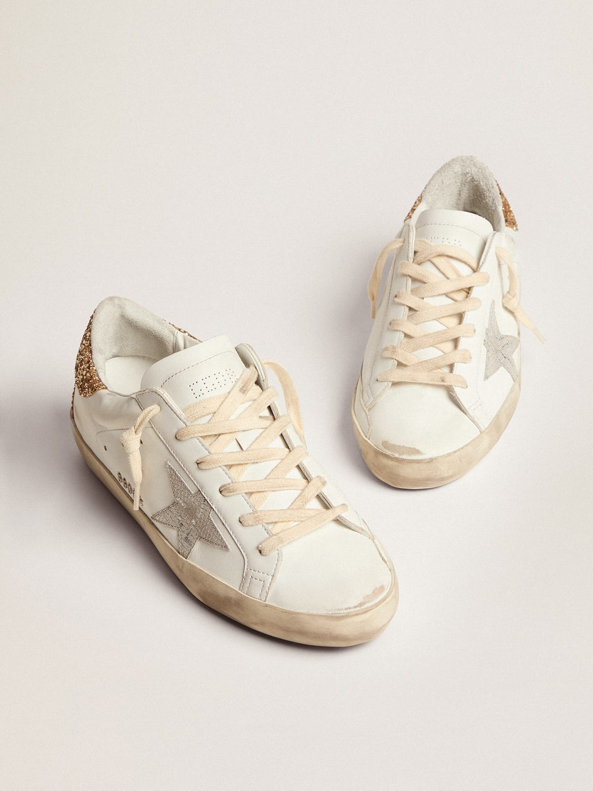 Golden Goose Super-star Rose Glitter Heel Sneaker - White Unisex Streetwear Limited Edition