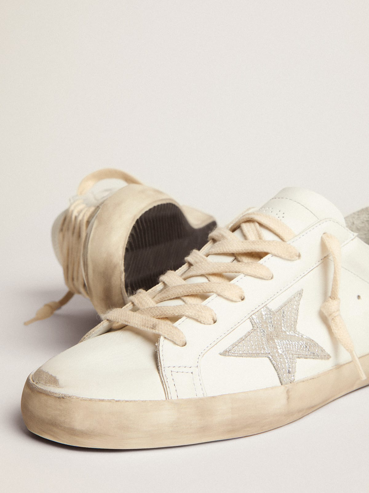 Golden Goose Super-star Rose Glitter Heel Sneaker - White Unisex Streetwear Limited Edition