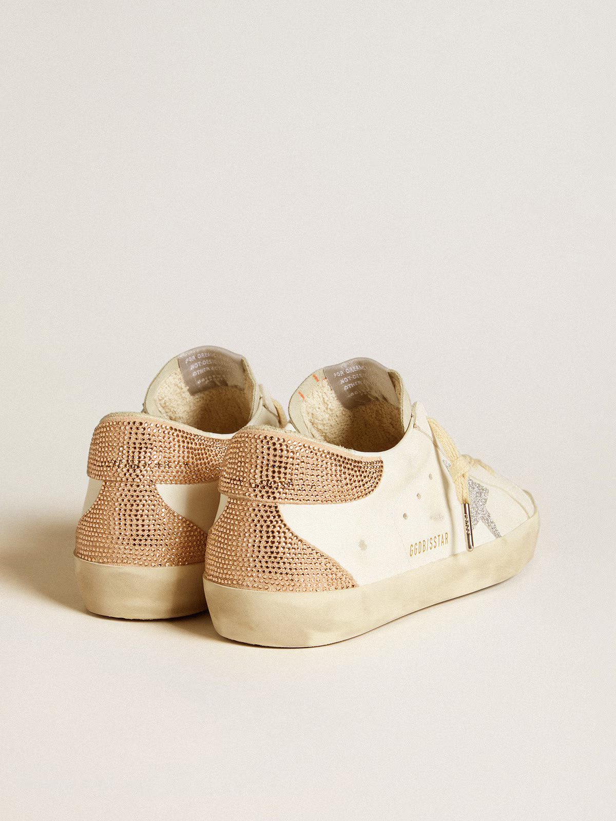 Golden Goose Super-star Swarovski Edition c Champagne Mi - - Cream Unisex Streetwear Limited Edition