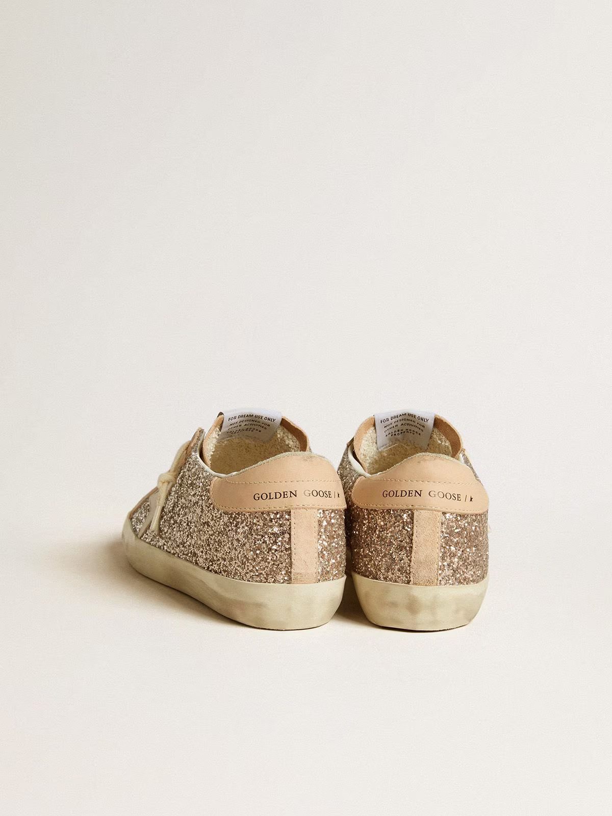 Golden Goose Super-star c Gold Glitter & Suede - Beige Unisex Streetwear Limited Edition