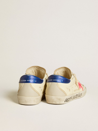Golden Goose Super-star c Ivory With Fuchsia Star - Blue Unisex Streetwear Limited Edition